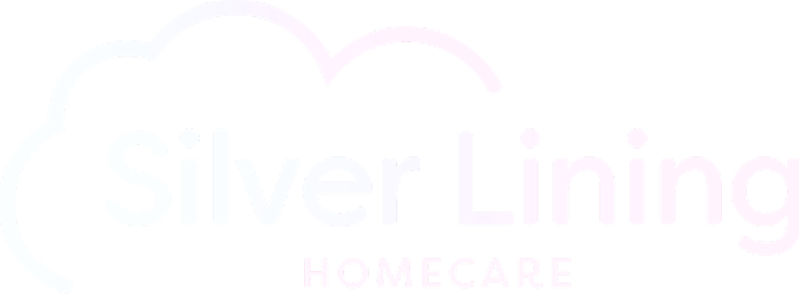 Logo of Silver Lining Homecare with a heart and cloud design.